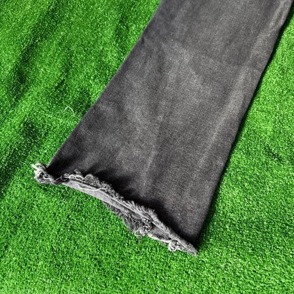 SHEIN Star Pattern Raw Trim Straight Leg Black Jeans Denim Pants Petite Size S - Picture 13 of 14